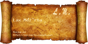 Lax Márta névjegykártya