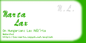 marta lax business card